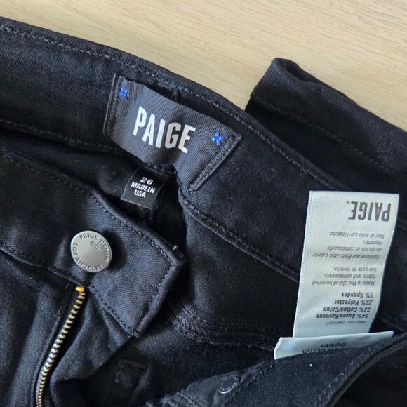 PAIGE Hoxton Black Ultra Skinny Jeans size 26 - Picture 4 of 5